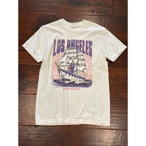 Dead Threads T-Shirt Unisex Small White Los Angeles Skeleton Ship Graphic Tee
